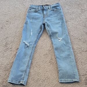 RSQ Women's Light Blue Distressed Straight-Leg Jeans